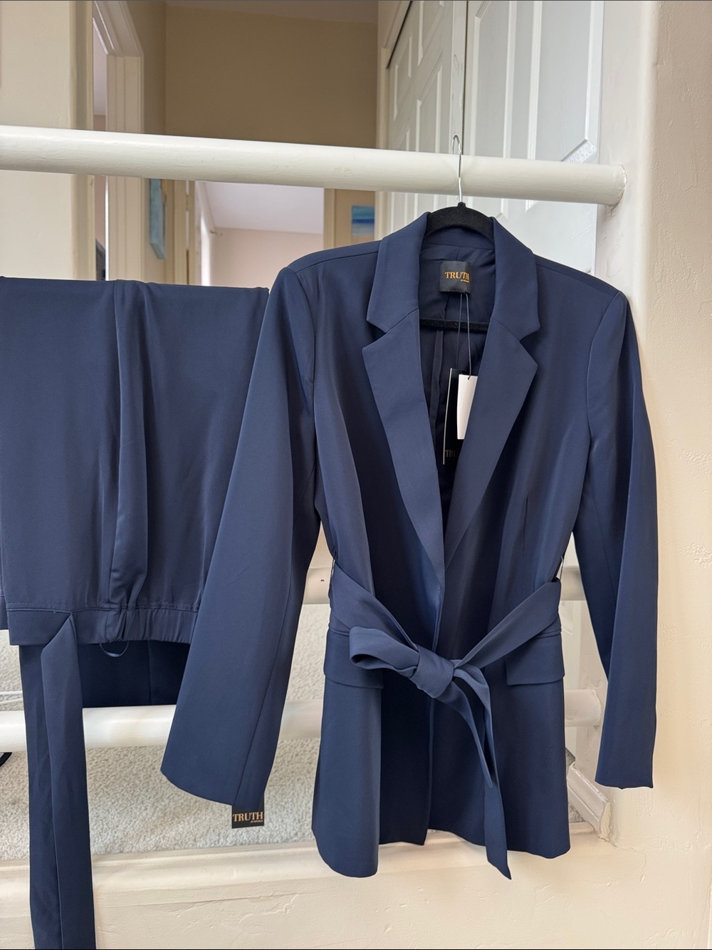 Truth Navy Tie-Waist Blazer and Pants